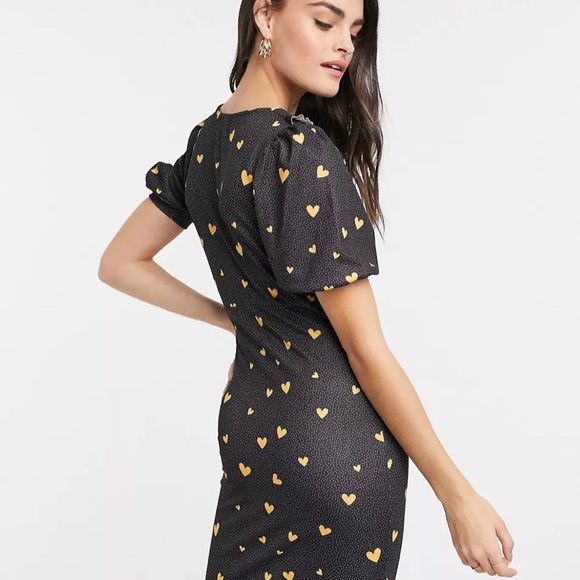 ASOS mini dress w/ collar black heart dress - Picture 3 of 7